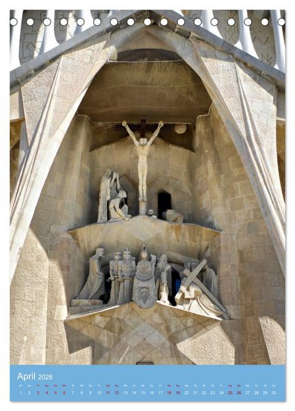 Produktbild: Sagrada Fam&iacute;lia - Gaud&iacute;s unvollendetes Meisterwerk (Tischkalender 2026 DIN A5 hoch), CALVENDO Monatskalender