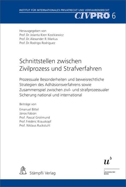 Produktbild: Schnittstellen zwischen Zivilprozess und Strafverfahren