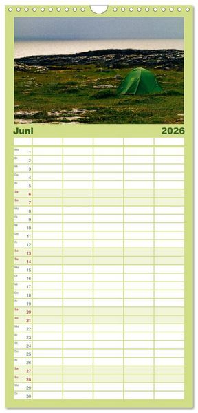 Produktbild: Familienplaner 2026 - Wir sehen uns in Irland - Ring of Beara und Ring of Kerry mit 5 Spalten (Wandkalender, 21 x 45 cm) CALVENDO