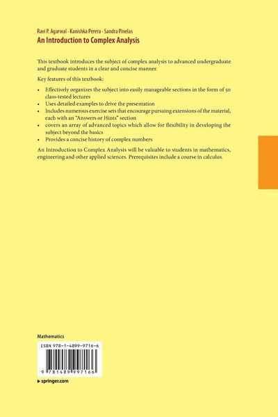 Produktbild: An Introduction to Complex Analysis