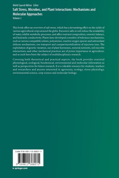 Produktbild: Salt Stress, Microbes, and Plant Interactions: Mechanisms and Molecular Approaches