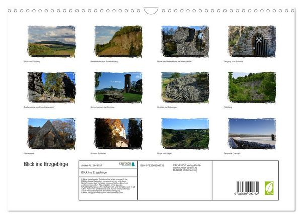 Produktbild: Blick ins Erzgebirge (Wandkalender 2027 DIN A3 quer), CALVENDO Monatskalender