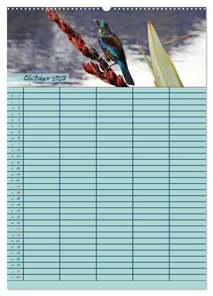 Produktbild: Tierischer Familienplaner (hochwertiger Premium Wandkalender 2027 DIN A2 hoch), Kunstdruck in Hochglanz