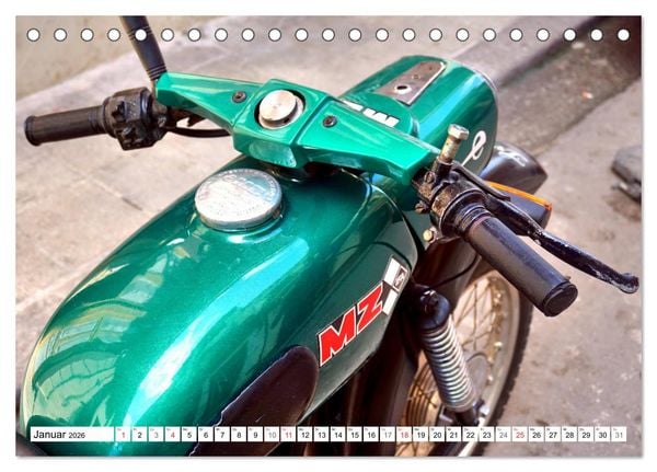 Produktbild: Motorrad-Legende MZ TS 150 - Ein Exportschlager der DDR (Tischkalender 2026 DIN A5 quer), CALVENDO Monatskalender