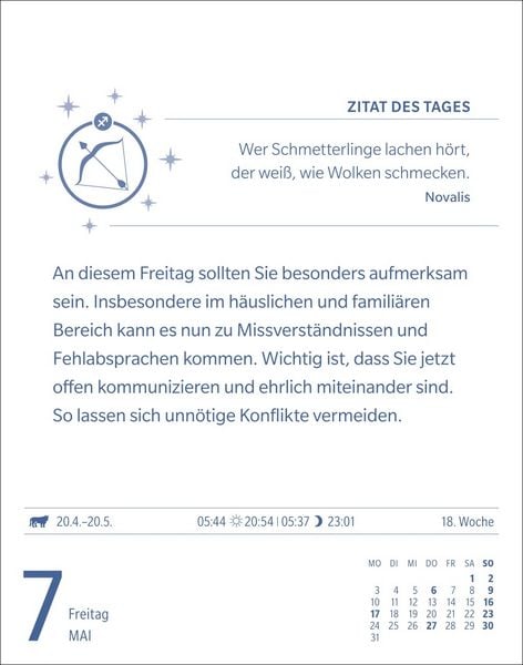 Produktbild: Sch&uuml;tze Sternzeichenkalender 2027 - Tagesabrei&szlig;kalender - Ihr Horoskop f&uuml;r jeden Tag