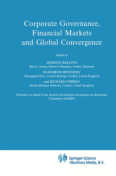 Produktbild: Corporate Governance, Financial Markets and Global Convergence