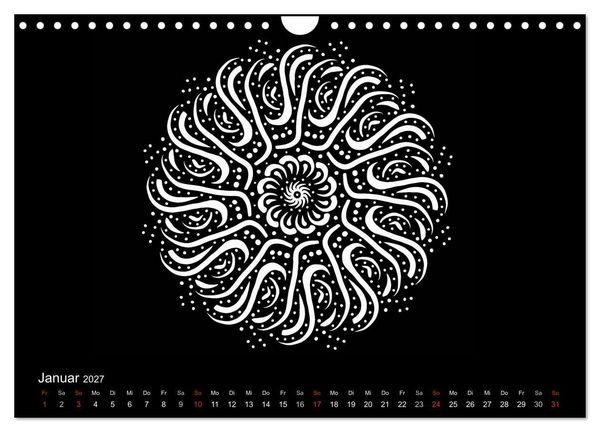 Produktbild: Entspannung und Ruhe durch Mandalas (Wandkalender 2027 DIN A4 quer), CALVENDO Monatskalender