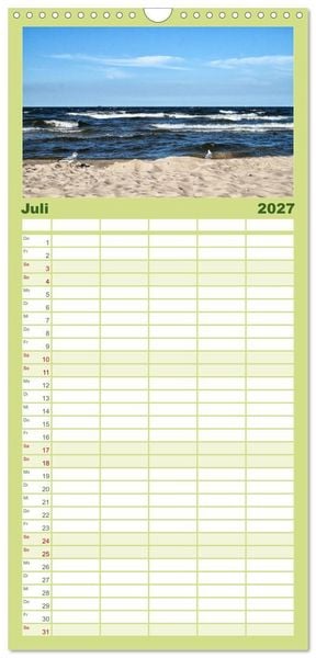 Produktbild: Familienplaner 2027 - Das idyllische Usedom mit 5 Spalten (Wandkalender, 21 x 45 cm) CALVENDO