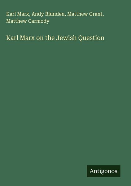 Produktbild: Karl Marx on the Jewish Question