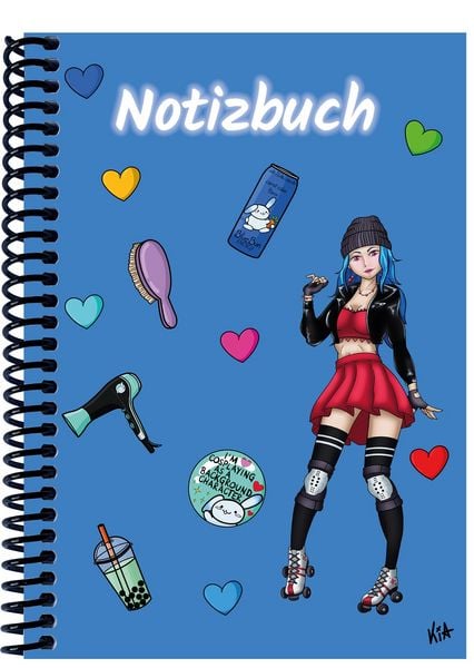 Produktbild: A 4 Notizbuch Manga Enora, blau, liniert