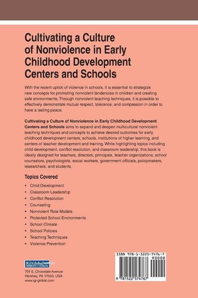 Produktbild: Cultivating a Culture of Nonviolence in Early Childhood Development Centers and Schools