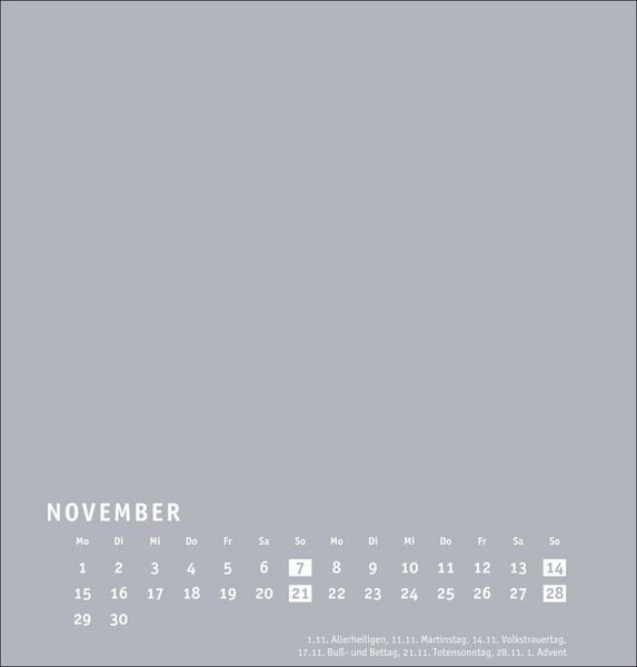 Produktbild: Premium-Bastelkalender silbergrau mittel 2027