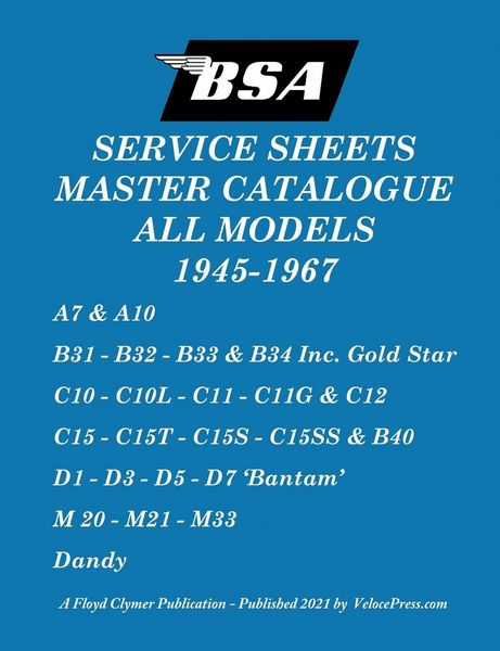 Produktbild: BSA 'Service Sheets' Master Catalogue for All Models 1945 to 1967