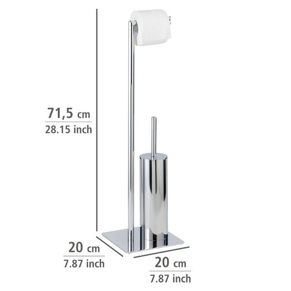 Produktbild: Stand WC-Garnitur Mod. Recco, WC-B&uuml;rstenhalter und Toilettenpapierhalter
