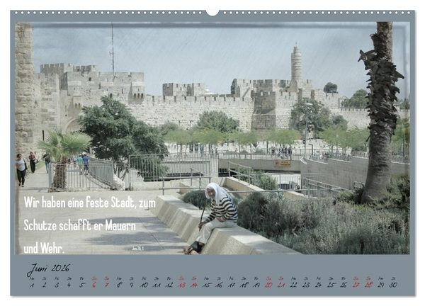 Produktbild: Mit der Bibel in der Hand durch das Heilige Land - Jerusalem (Wandkalender 2026 DIN A2 quer), CALVENDO Monatskalender