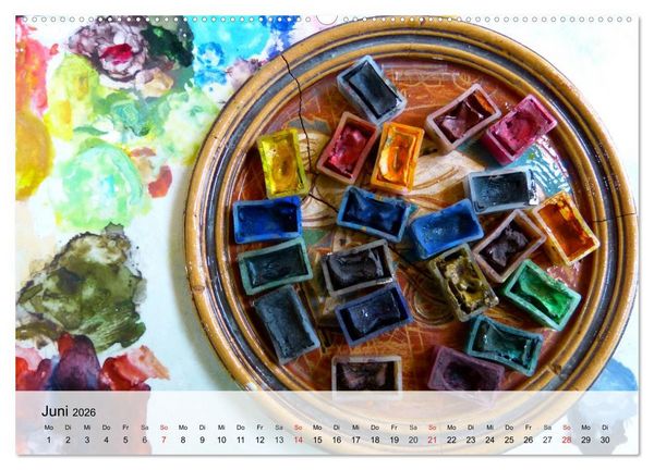 Produktbild: Malen. Impressionen aus der Welt der Farben (hochwertiger Premium Wandkalender 2026 DIN A2 quer), Kunstdruck in Hochglanz