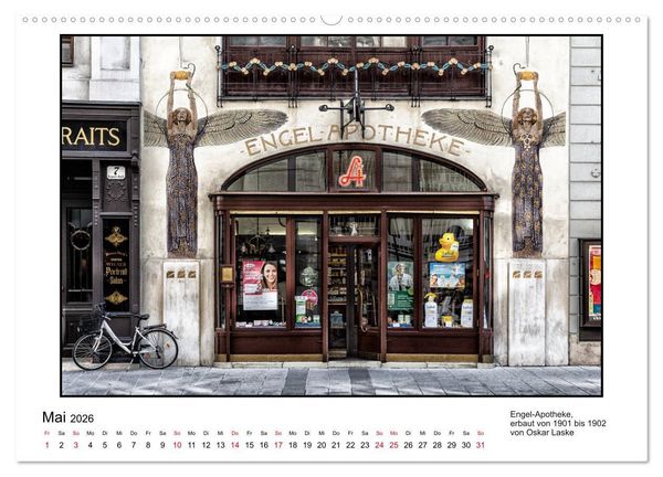 Produktbild: Jugendstil-Baukunst in Wien (hochwertiger Premium Wandkalender 2026 DIN A2 quer), Kunstdruck in Hochglanz