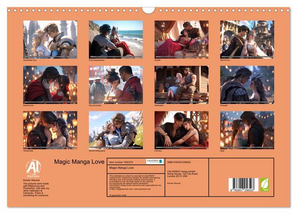 Produktbild: Magic Manga Love (Wall Calendar 2026 DIN A3 landscape), CALVENDO 12 Month Wall Calendar