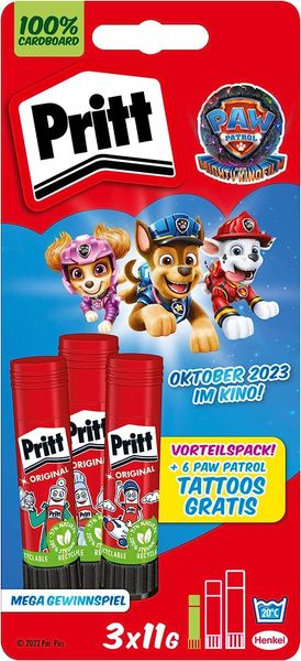 Pritt Kleben Pritt Klebestift Alles steht Kopf 2, 3x11g Klebestiften u. 6 Alles steht Kopf 2 Tattoos