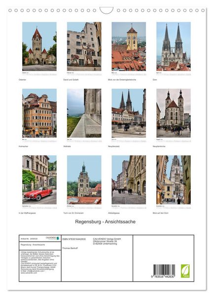 Produktbild: Regensburg - Ansichtssache (Wandkalender 2026 DIN A3 hoch), CALVENDO Monatskalender