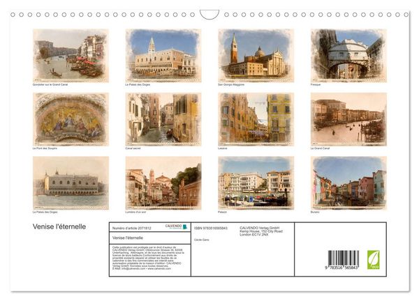 Produktbild: Venise l'&eacute;ternelle (Calendrier mural 2026 DIN A3 vertical), CALVENDO calendrier mensuel
