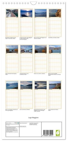 Produktbild: Familienplaner 2027 - Lago Maggiore mit 5 Spalten (Wandkalender, 21 x 45 cm) CALVENDO