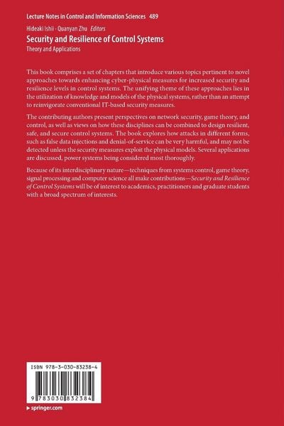 Produktbild: Security and Resilience of Control Systems
