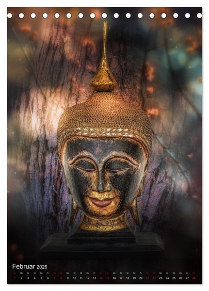 Produktbild: Die Welt mit Buddha (Tischkalender 2026 DIN A5 hoch), CALVENDO Monatskalender
