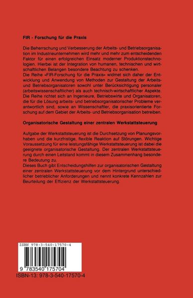 Produktbild: Organisatorische Gestaltung einer zentralen Werkstattsteuerung