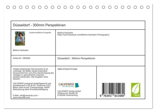 Produktbild: D&uuml;sseldorf - 300mm Perspektiven (Tischkalender 2026 DIN A5 quer), CALVENDO Monatskalender