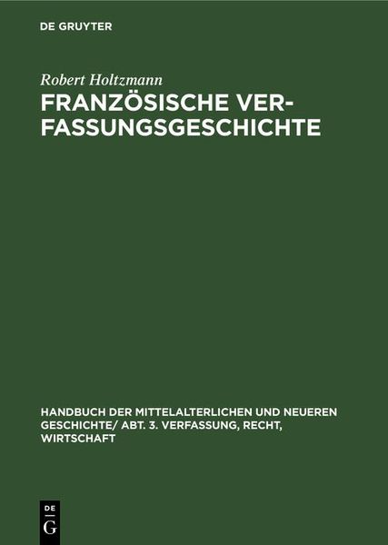 Produktbild: Franz&ouml;sische Verfassungsgeschichte