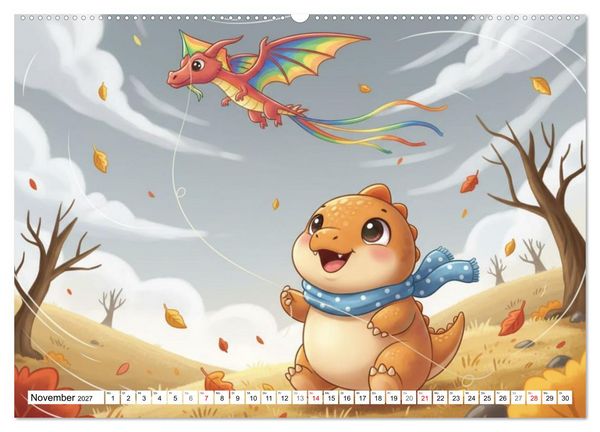 Produktbild: Dino-Babys Jahresreise (Wandkalender 2027 DIN A2 quer), CALVENDO Monatskalender