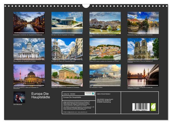 Produktbild: Europa Die Hauptst&auml;dte (Wandkalender 2026 DIN A3 quer), CALVENDO Monatskalender