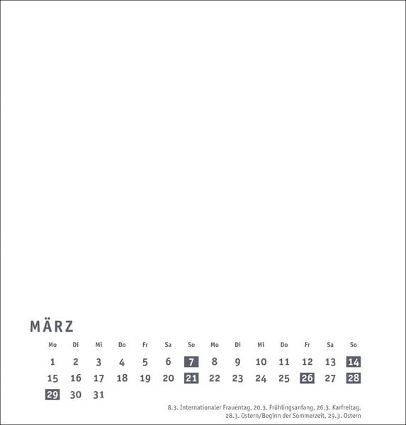 Produktbild: Premium-Bastelkalender wei&szlig; mittel 2027