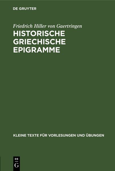 Produktbild: Historische griechische Epigramme