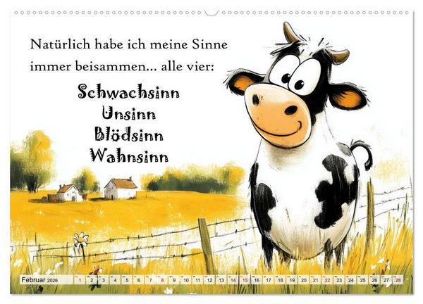 Produktbild: Kuhle Spr&uuml;che (Wandkalender 2026 DIN A2 quer), CALVENDO Monatskalender