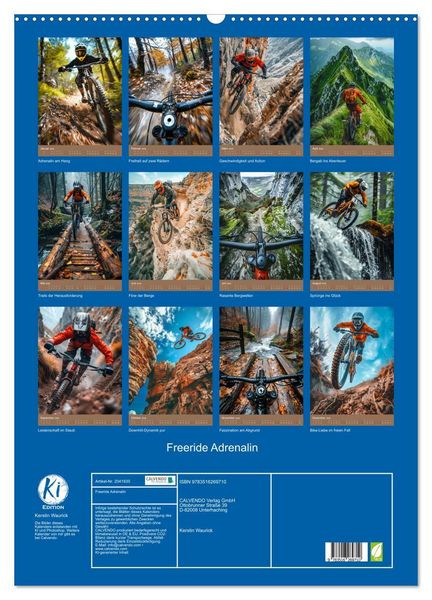 Produktbild: Freeride Adrenalin (Wandkalender 2026 DIN A2 hoch), CALVENDO Monatskalender