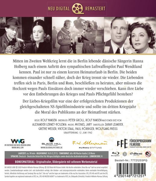 Produktbild: Deutsche Filmklassiker - Die gro&szlig;e Liebe