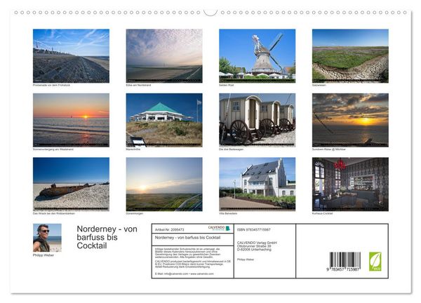 Produktbild: Norderney - von barfuss bis Cocktail (hochwertiger Premium Wandkalender 2026 DIN A2 quer), Kunstdruck in Hochglanz