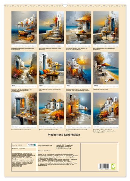 Produktbild: Mediterrane Sch&ouml;nheiten (Wandkalender 2027 DIN A2 hoch), CALVENDO Monatskalender