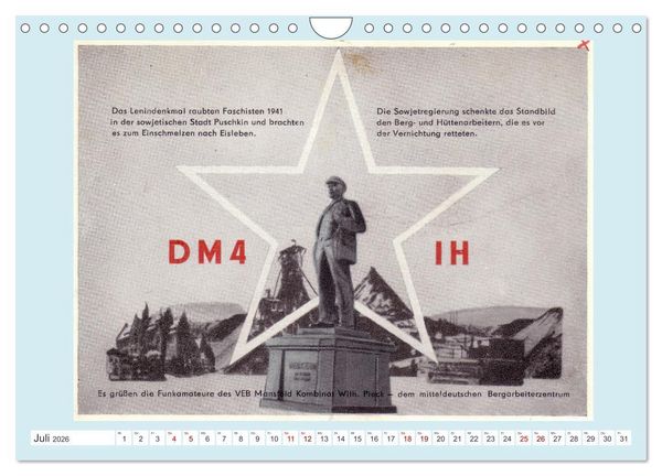 Produktbild: Amateurfunk in der DDR - Historische QSL-Karten (Wandkalender 2026 DIN A4 quer), CALVENDO Monatskalender