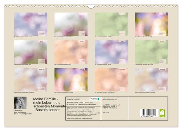 Produktbild: Meine Familie - mein Leben - die sch&ouml;nsten Momente - Bastelkalender (Wandkalender 2026 DIN A3 quer), CALVENDO Monatskalender
