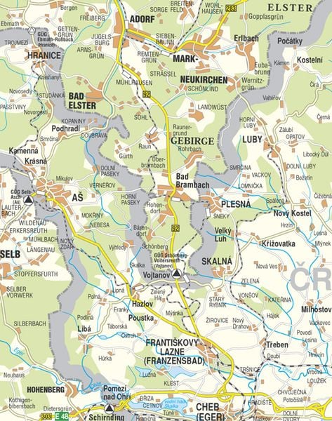 Produktbild: S&uuml;dliches Vogtland - B&auml;derregion Bad Elster - Bad Brambach - Frantiskovy Lazne - Cheb 1 : 33 000
