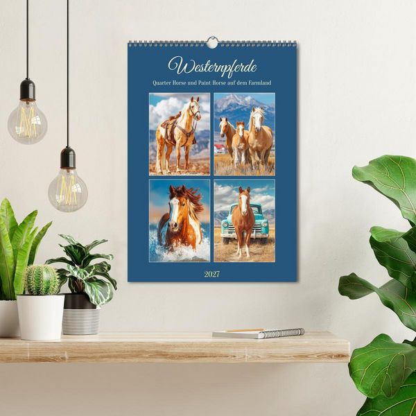 Produktbild: Westernpferde. Quarter Horse und Paint Horse auf dem Farmland (Wandkalender 2027 DIN A3 hoch), CALVENDO Monatskalender