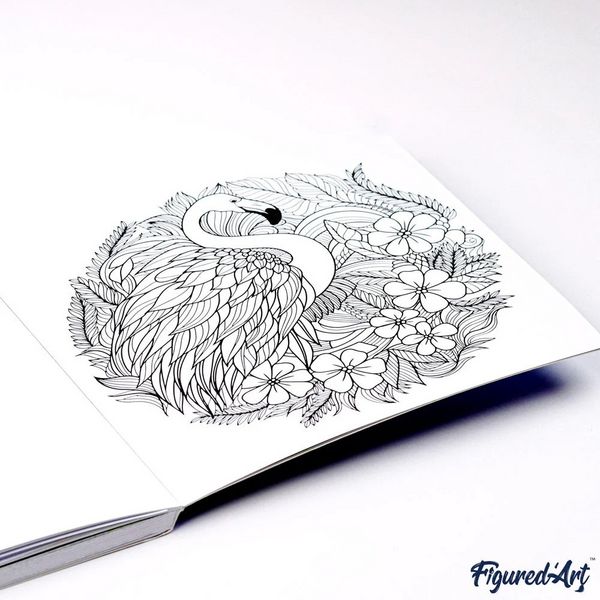 Produktbild: FiguredArt CB-AU01 - Malbuch f&uuml;r Erwachsene, Tieruniversum, 50 Seiten, 21x21cm
