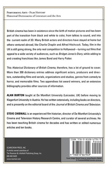 Produktbild: Historical Dictionary of British Cinema