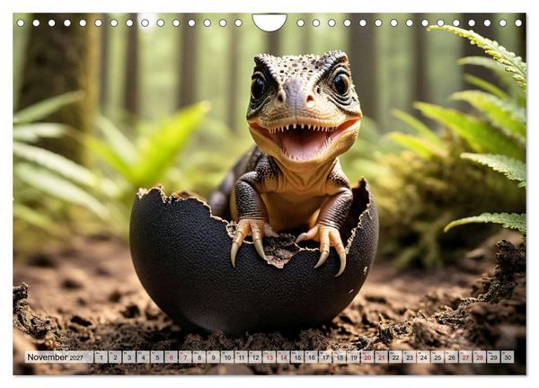 Produktbild: Pr&auml;historische Kinderstube - niedliche Tierkinder der Urzeit (Wandkalender 2027 DIN A4 quer), CALVENDO Monatskalender