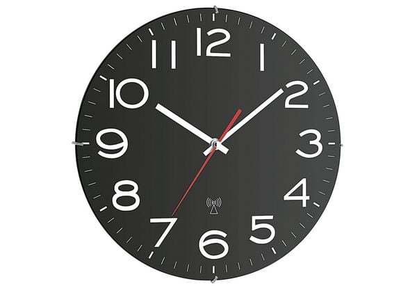 Produktbild: TFA Dostmann 60.3509 Funk Wanduhr 30mm x 40mm Schwarz