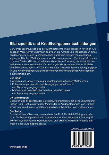 Produktbild: Bilanzpolitik und Kreditvergabeentscheidungen