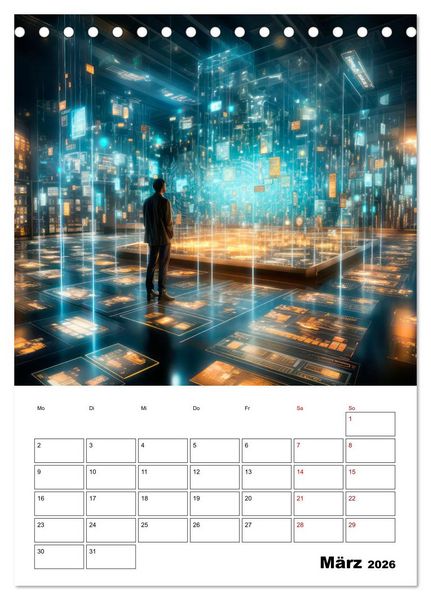 Produktbild: K&Uuml;NSTLICHE INTELLIGENZ Cooler Terminplaner (Tischkalender 2026 DIN A5 hoch), CALVENDO Monatskalender